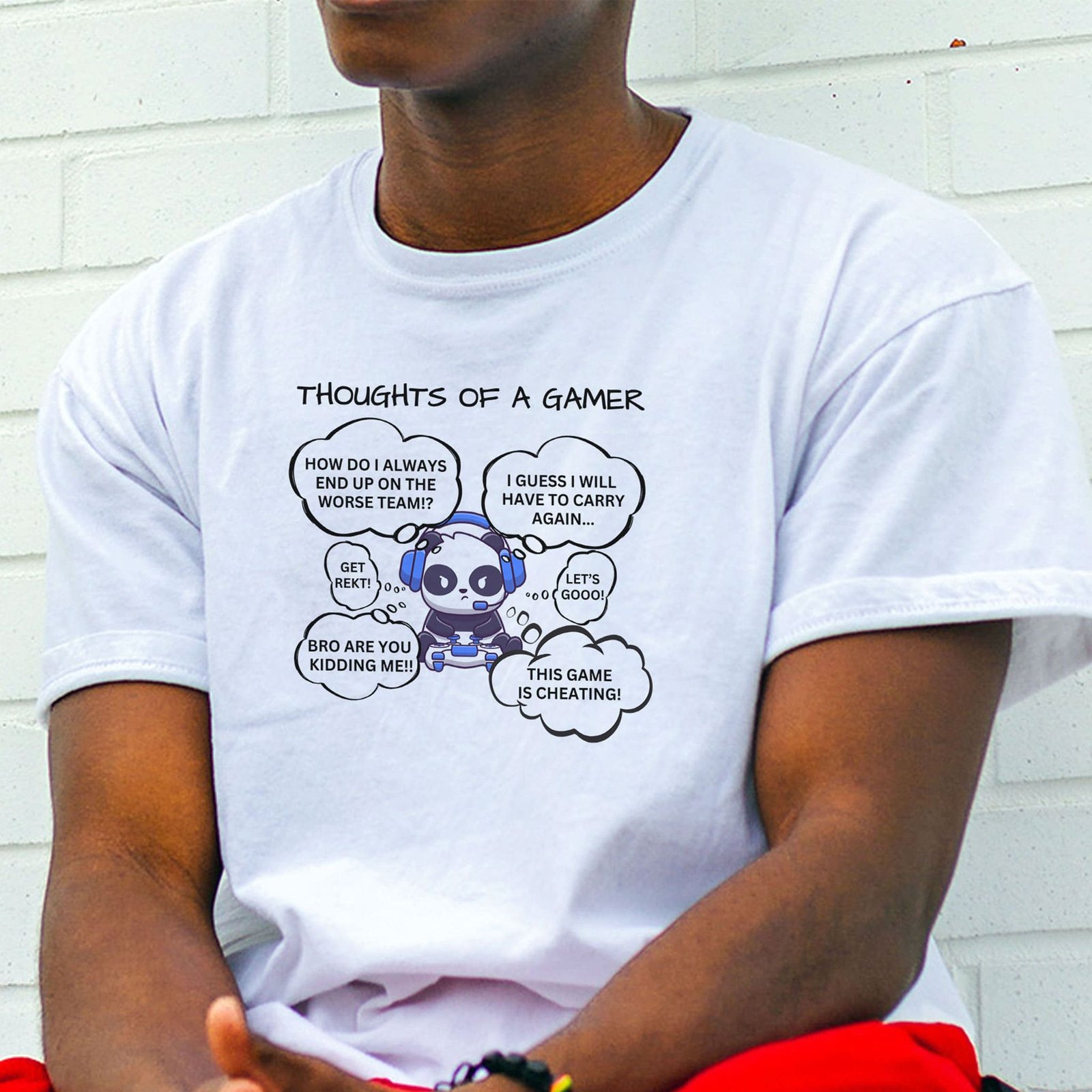 Thoughts of a Gamer Panda Unisex T-Shirt