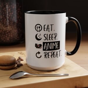 Eat Sleep Anime Repeat Mug (11, 15 oz)