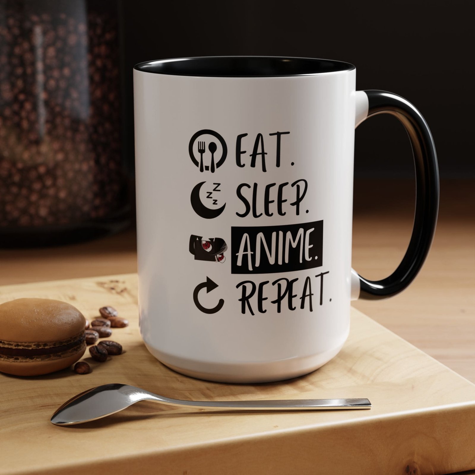 Eat Sleep Anime Repeat Mug (11, 15 oz)