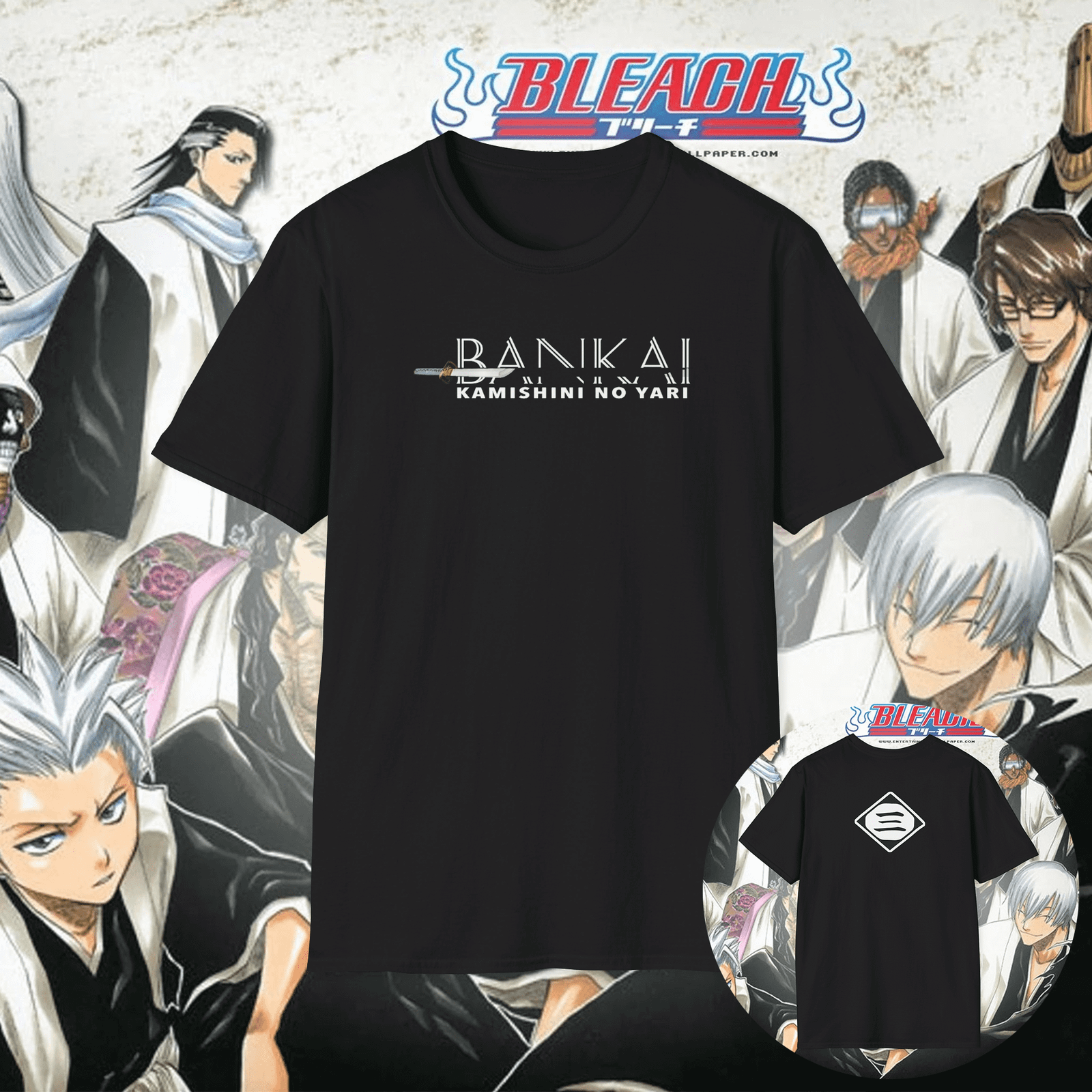 Gin Ichimaru Bankai Unisex T-Shirt Black (Kamishini no Yari)