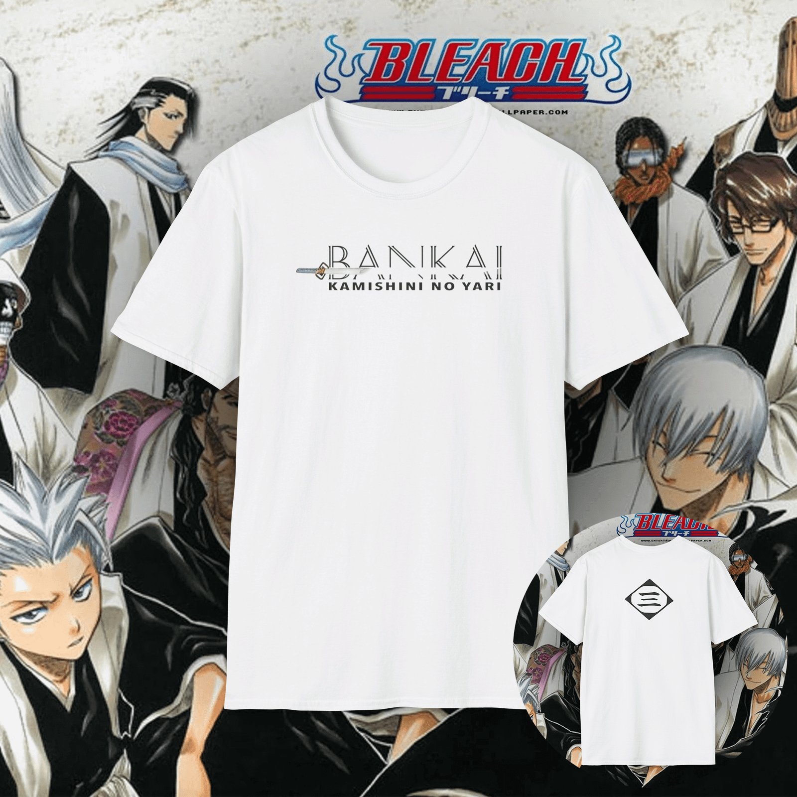 Gin Ichimaru Bankai Unisex T-Shirt White (Kamishini no Yari)