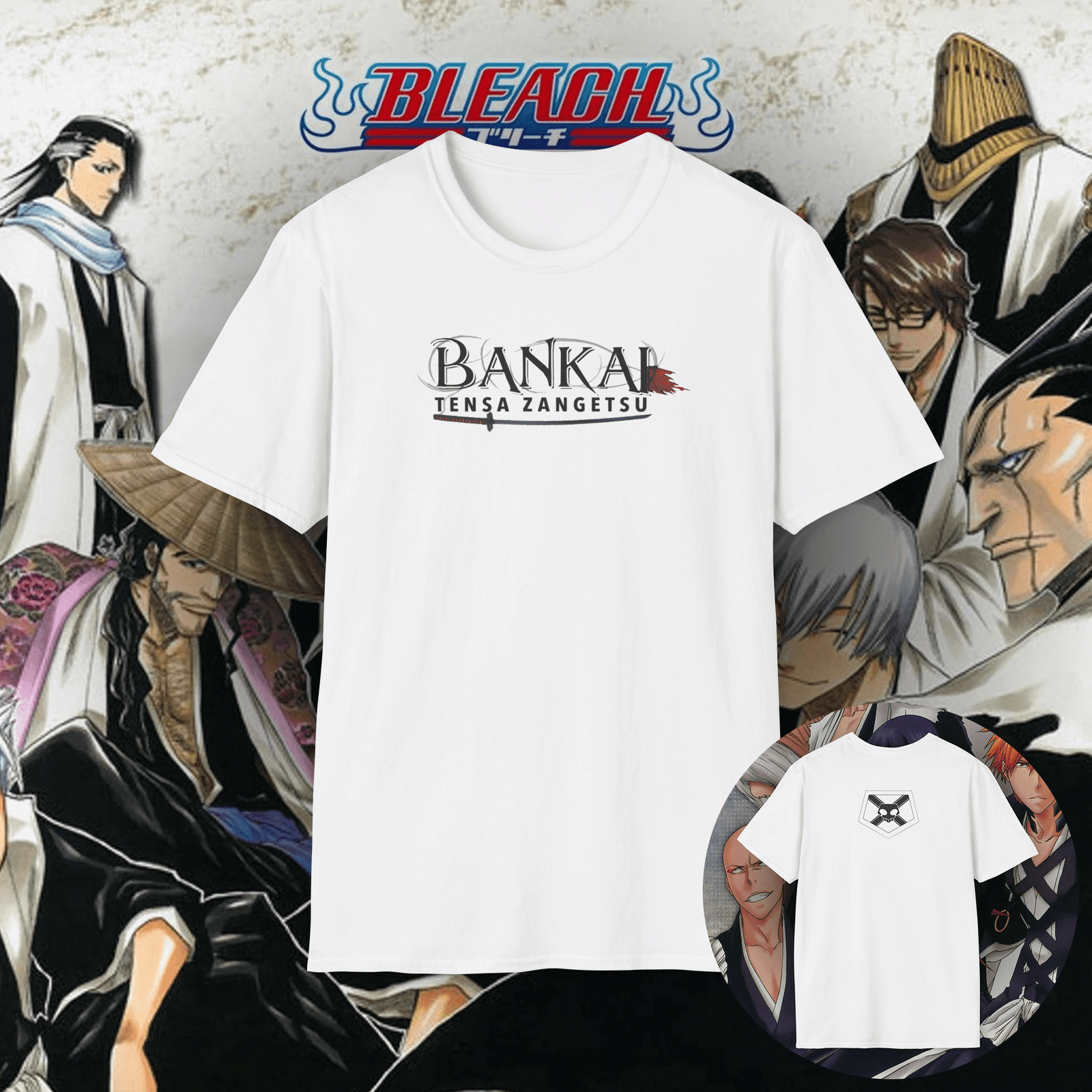 Ichigo Kurosaki First Bankai Unisex T-Shirt White (Tensa Zangetsu)