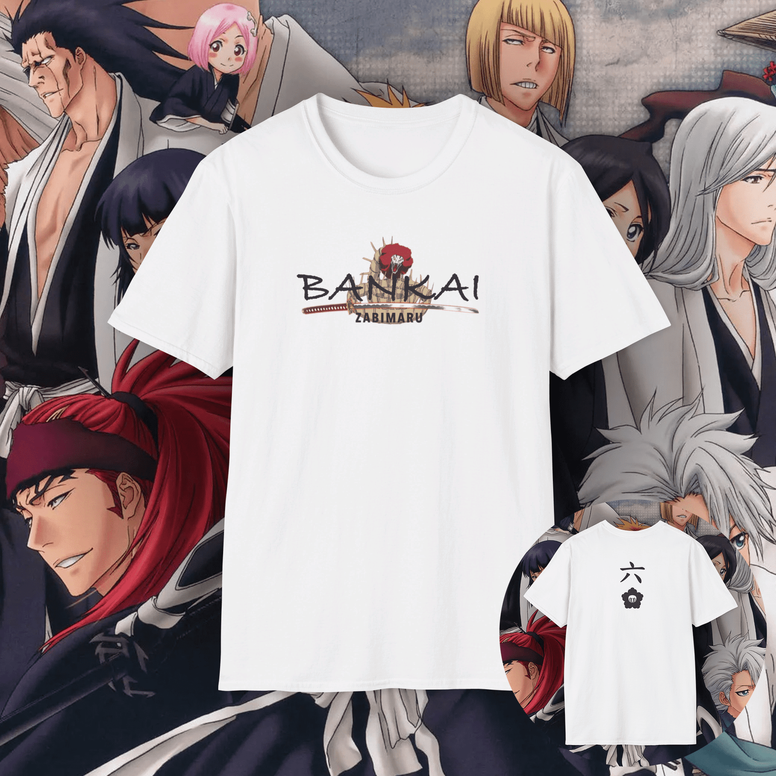 Renji Abarai First Bankai Unisex T-Shirt White (Zabimaru)