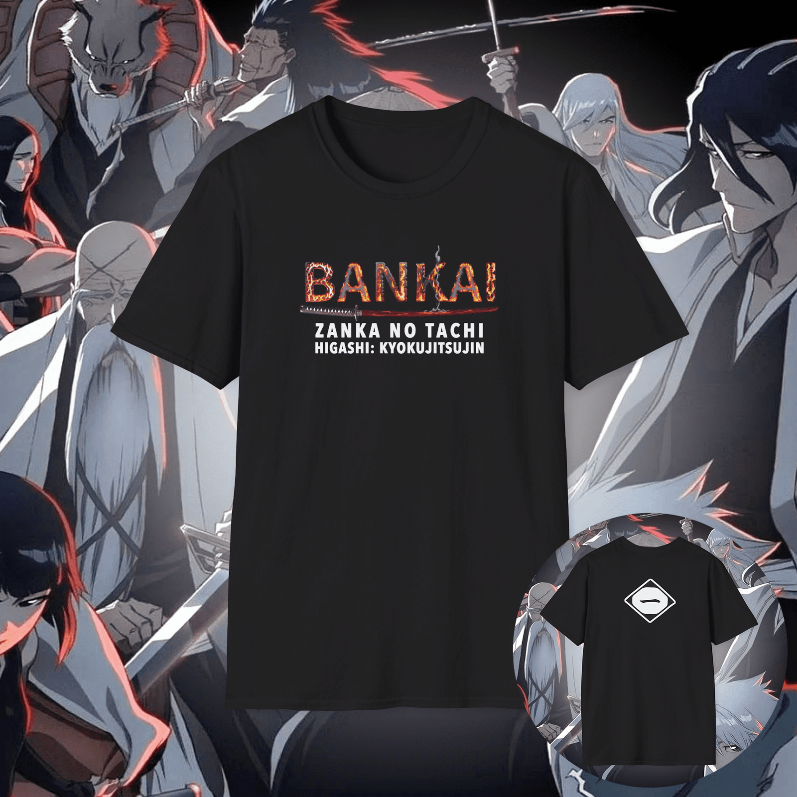 Genryūsai Yamamoto Bankai Unisex T-Shirt Black (Zanka no Tachi, Higashi: Kyokujitsujin - East)