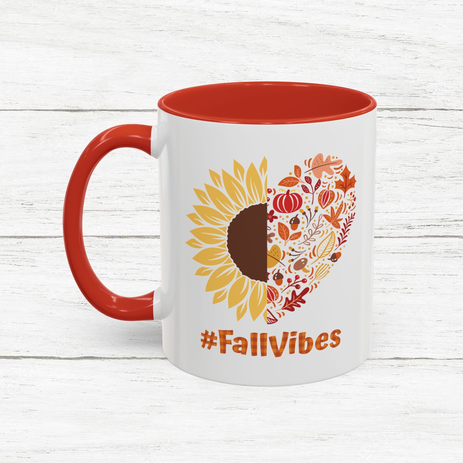 Fall Vibes Accent Coffee Mug (11, 15oz)
