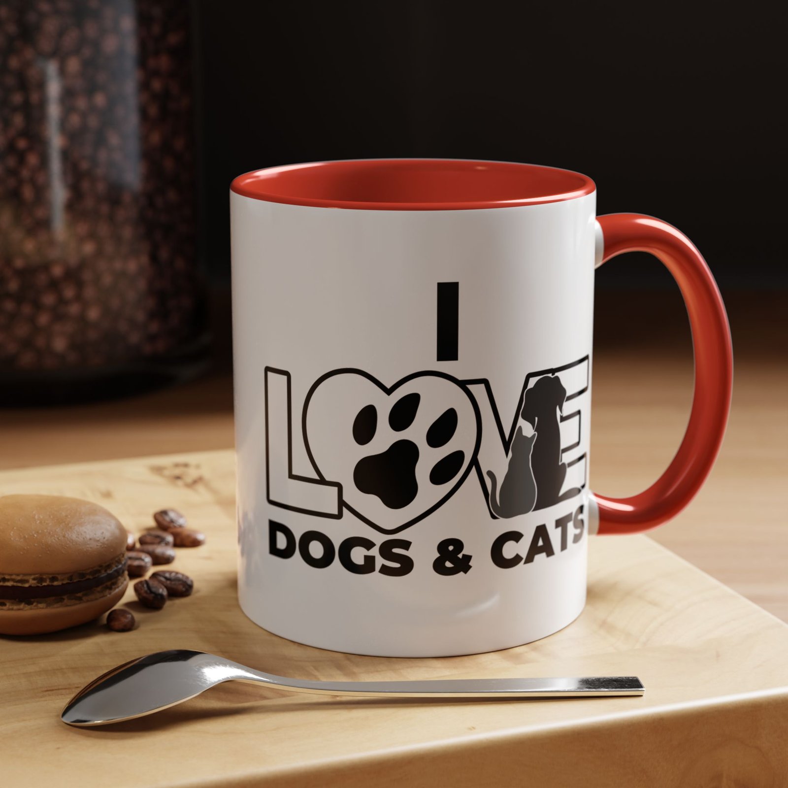 I Love My Dogs & Cats Accent Coffee Mug (11, 15oz)