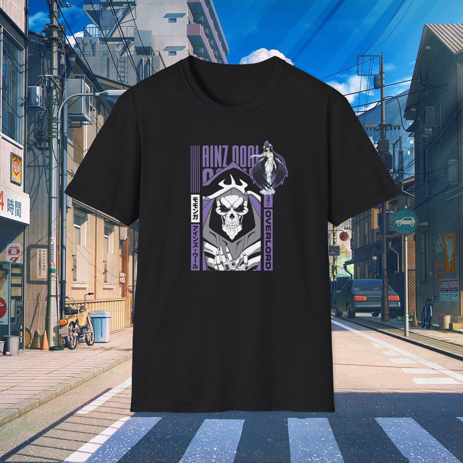 Ainz Ooal Gown and Albedo Unisex Black T-Shirt