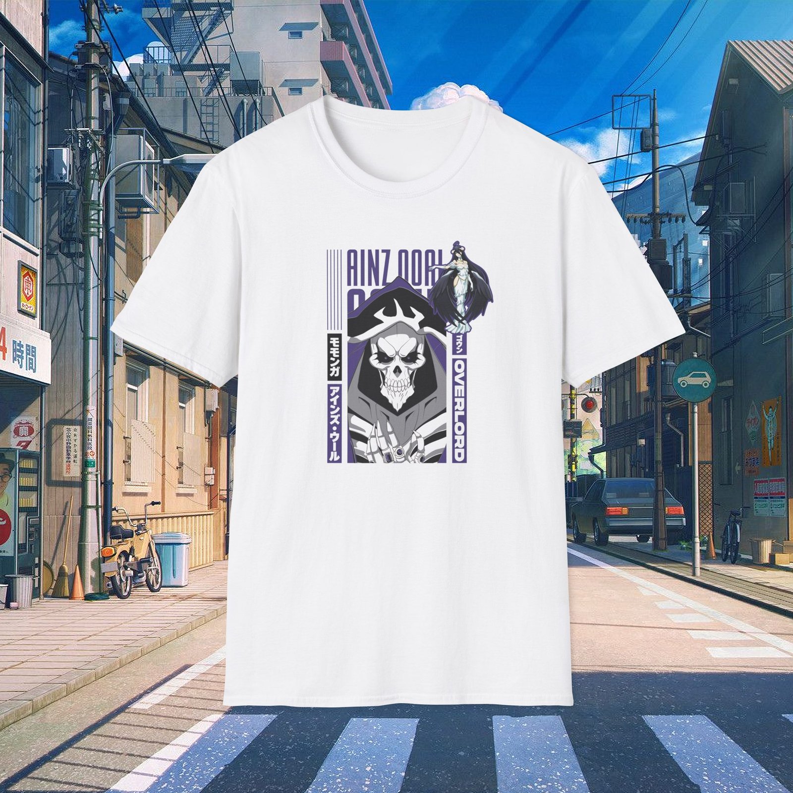 Ainz Ooal Gown and Albedo Unisex White T-Shirt