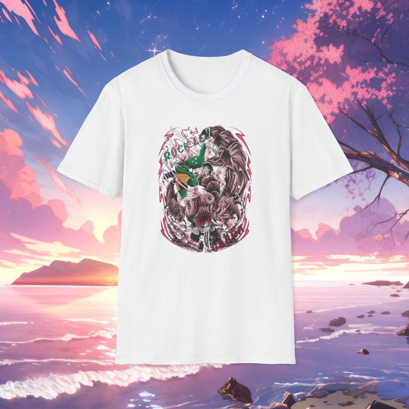 Rock Lee VS Gaara Unisex White T-Shirt