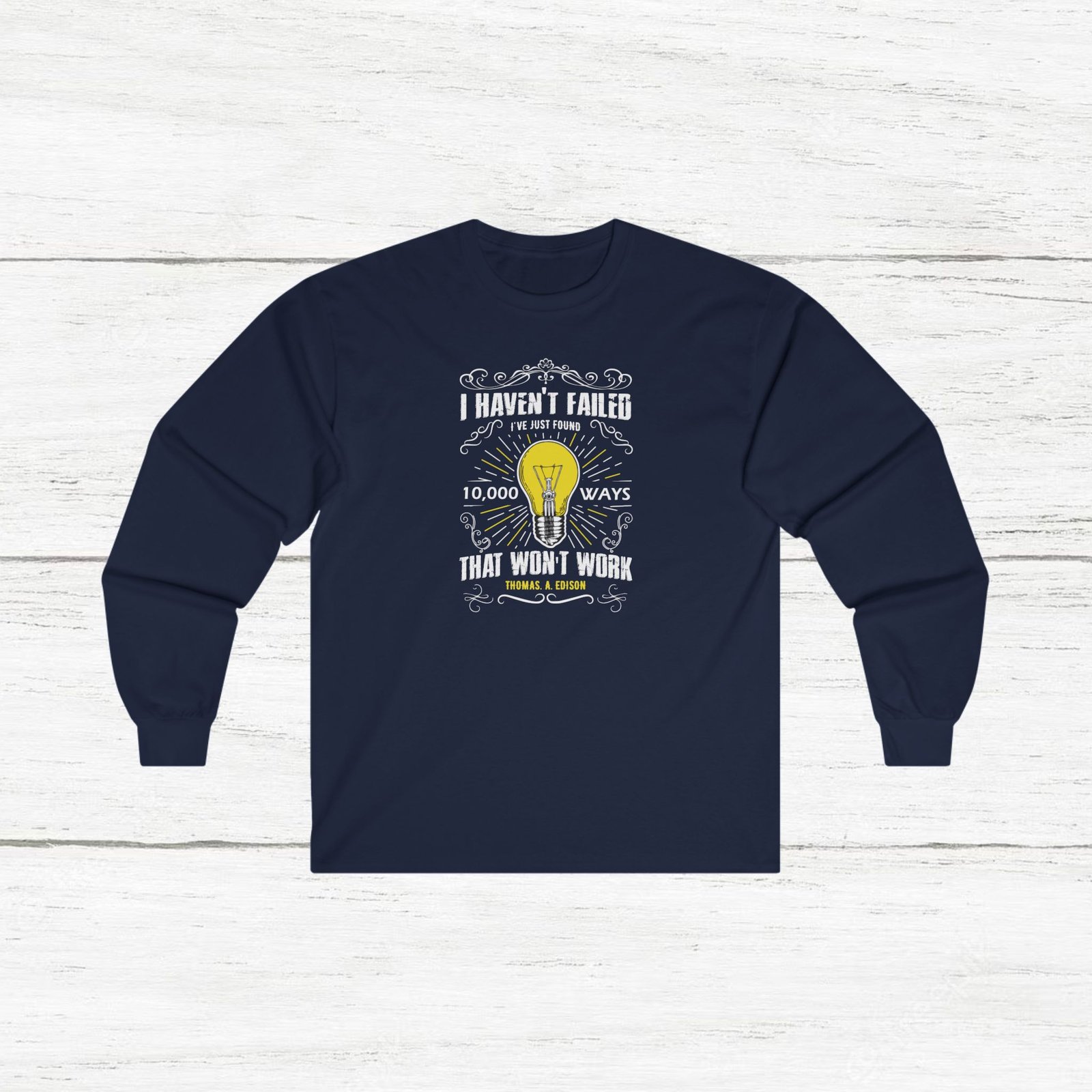 Thomas Edison Quote Unisex Ultra Cotton Long Sleeve Tee