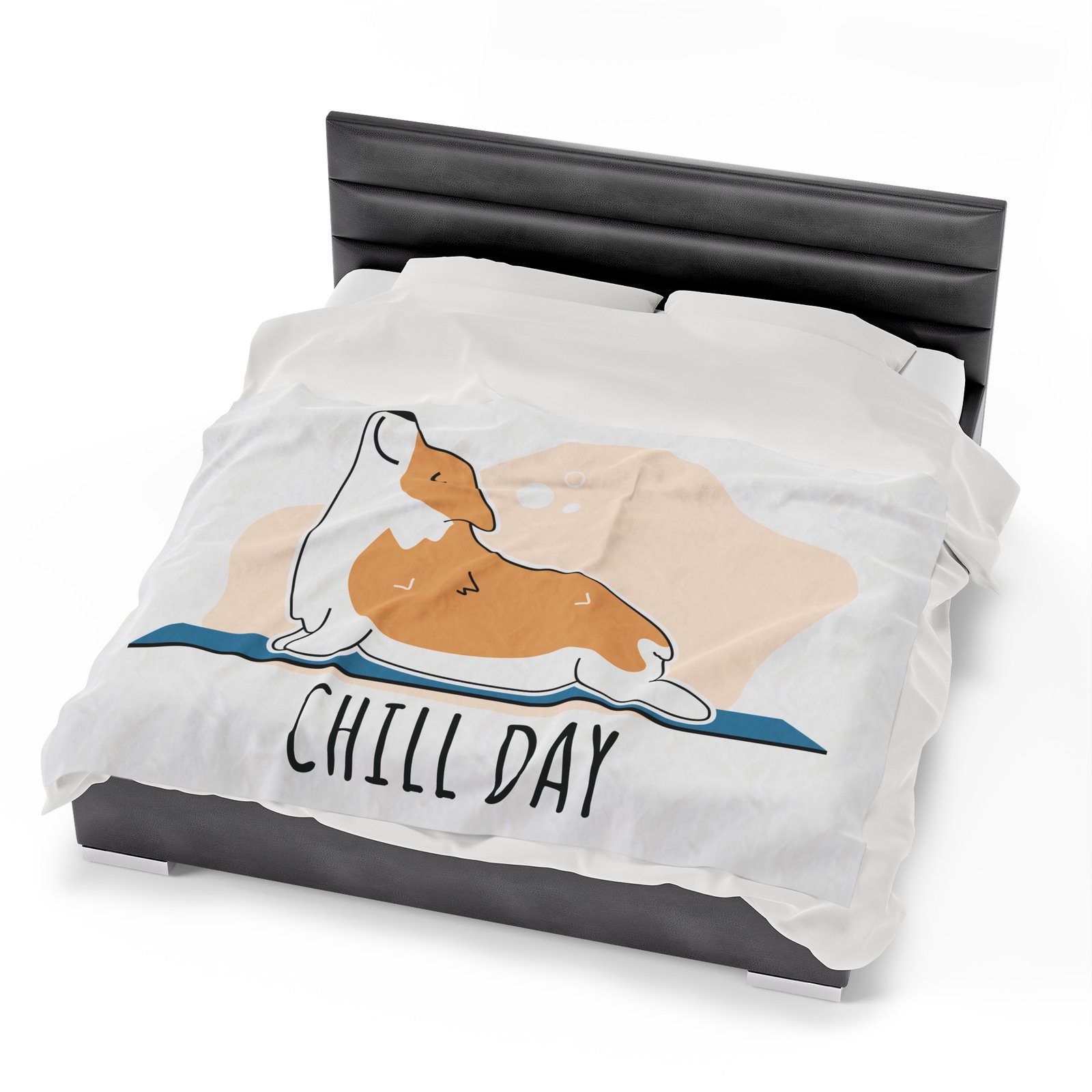 Chill Day (doggy design) Velveteen Plush Blanket