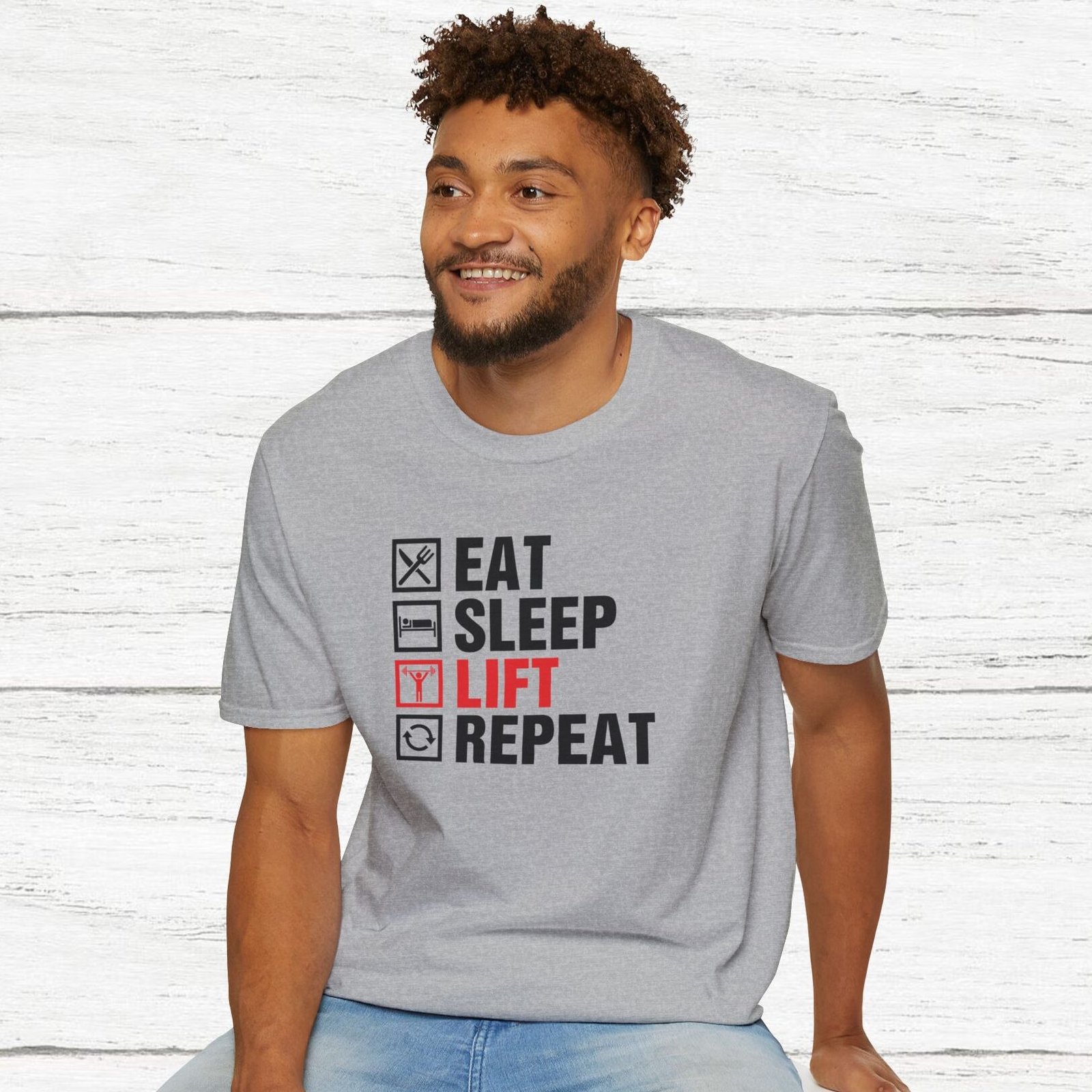 Eat Sleep Lift Repeat Fitness Unisex Tee